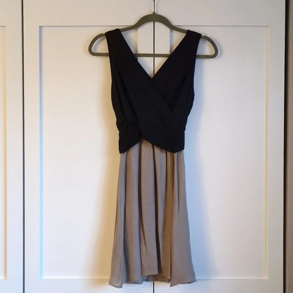 NWT Anthropologie Amadi Lola Black & Tan A-Line Dress Size S - Picture 2 of 9